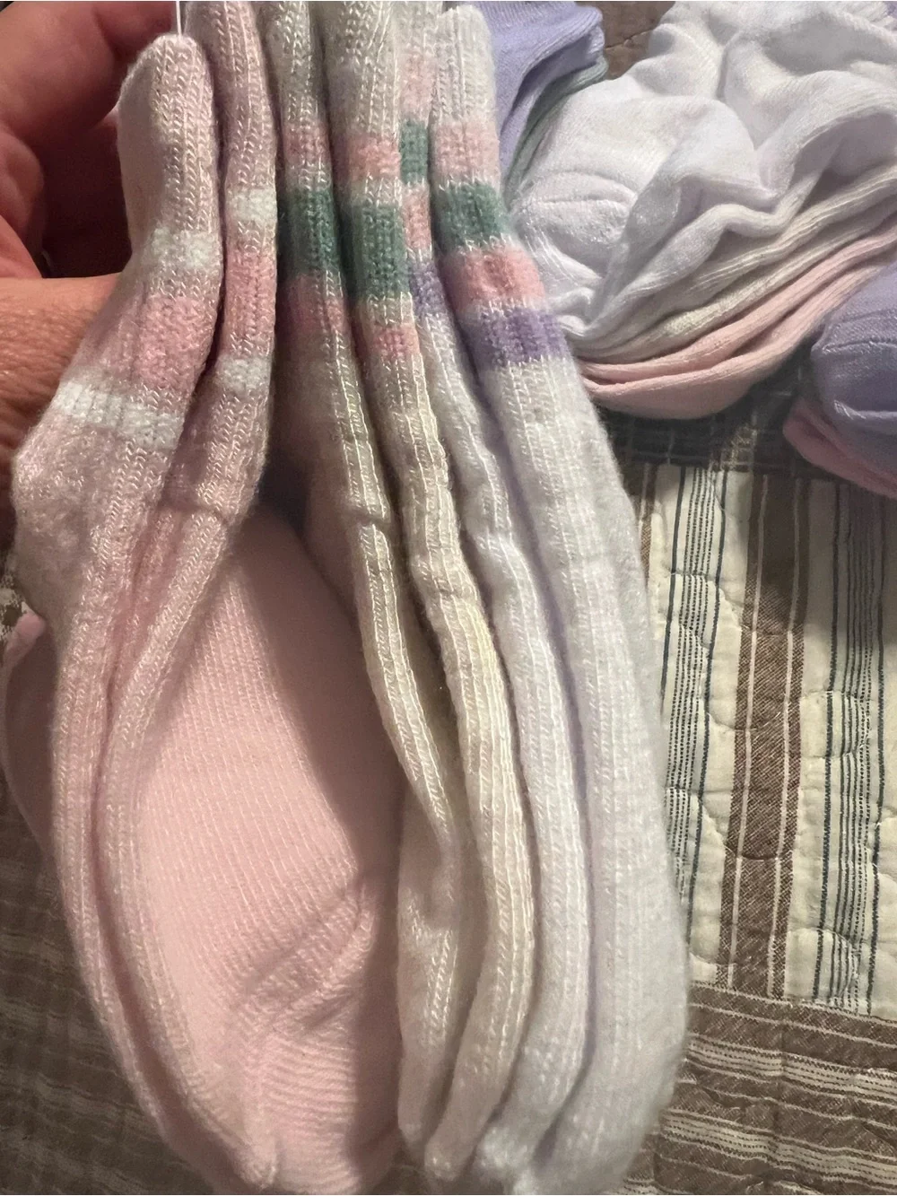 Bundle of wonder nation Pink & Purple Girls Sock Pack - Hearts & Stripes